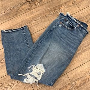 Abercrombie & Fitch Boyfriend Mid Rise 31/12 Jeans Button Fly Distressed